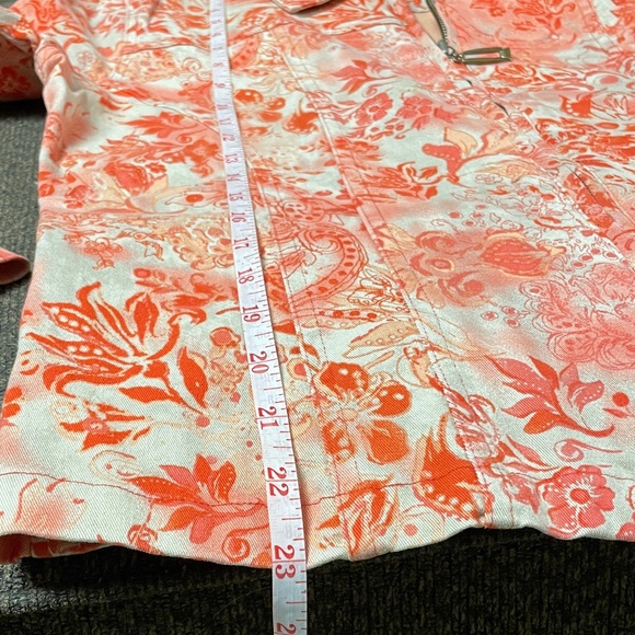 Christopher & Banks zip floral denim jacket - Picture 7 of 9